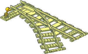 Train Track 6 Studs Wide Switch Point Right (Straight)