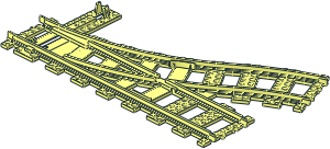 Train Track 6 Studs Wide Switch Point Left