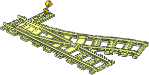 Train Track 6 Studs Wide Switch Point Left (Branching)