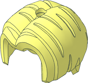 Minifig Hair Bowl Cut Parted in Center with Hole on Top