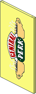 Glass for Window  1 x  4 x  6 with Central Perk Logo Pattern