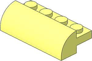 Brick  2 x  4 x  1 with Curved Top