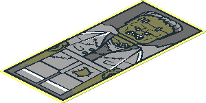 Sticker  3.6 x  1.6 with Frankenstein Monster Portrait
