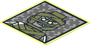 Sticker  1.6 x  1.6 with Mummy Portrait