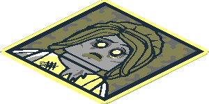 Sticker  1.6 x  1.6 with Zombie Bride Portrait