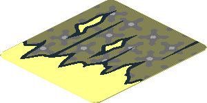 Sticker  1.5 x  1.3 with Torn Curtains with Left and Middle Holes