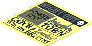 Sticker  1.6 x  1.6 with Newspaper "NIGHT OUT"