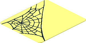 Sticker  1.5 x  1.3 with Spider Web in Lower Left Corner