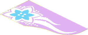Sticker  1.9 x  3.9 with Medium Azure Flower and White Swirls on Lavender Background
