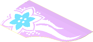 Sticker  1.9 x  3.9 with Medium Azure Flower and White Swirls on Lavender Background (Formed)