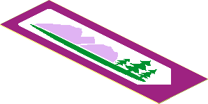 Sticker  0.9 x  2.9 with Road Sign with Mountains and Trees