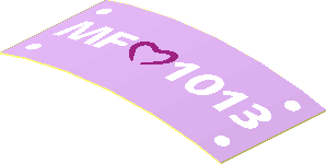 Sticker  0.9 x  1.9 with License Plate "MF 1013" (Formed)