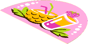 Sticker  2.4 x  3.8 Half Oval with Fruit Drinks