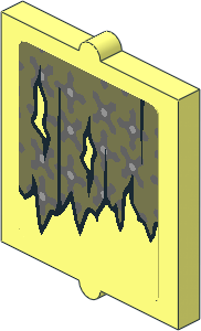 Glass for Window  1 x  2 x  2 with Torn Curtains with Left and Middle Holes Sticker