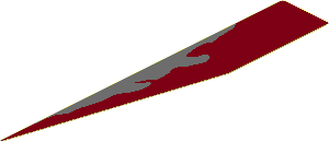 Sticker  0.9 x  5.4 with Dark Red Peeling Paint Left Model