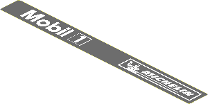 Sticker  0.8 x  7.8 with White Mobil1 and Michelin Logos on Dark Grey Background