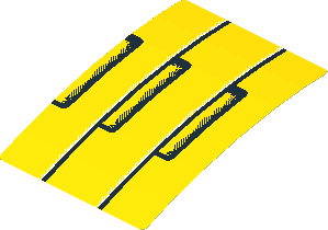 Sticker  2.6 x  3.5 with Black Lines and Rectangles (Formed #2)