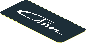 Sticker  0.8 x  1.8 with White Chiron Logo on Black Background