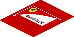 Sticker  2.2 x  1.8 with Scuderia Ferrari Logo on Red Background