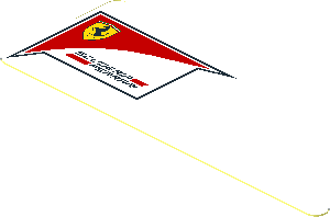 Sticker  1.0 x  1.3 with Scuderia Ferrari Logo on White Background Left