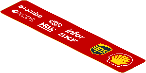 Sticker  0.8 x  4.0 with Logos on Red Background Right