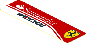 Sticker  0.8 x  2.8 with Logos on Red and White Background Left