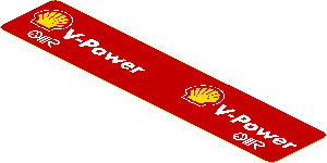 Sticker  0.8 x  3.8 with Shell and OMR Logos on White Background