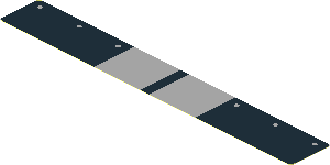 Sticker  0.8 x  5.8 with Grey Stripes on Black Background