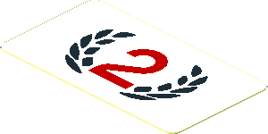 Sticker  1.0 x  1.8 with Red Number 2 and Black Laurel Wreath