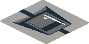 Sticker  1.8 x  1.9 with Black Air Vent on Grey Background
