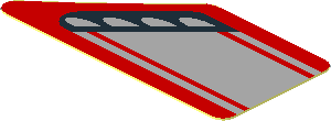 Sticker  0.8 x  1.6 with Black and Grey Headlamp on Red Background Right