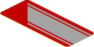 Sticker  0.8 x  1.9 with Grey Stripes on Red Background Right