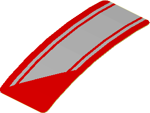 Sticker  0.8 x  1.9 with Grey Stripes on Red Background Right (Formed)