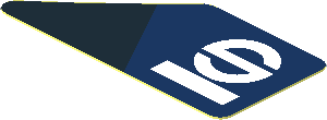 Sticker  0.8 x  1.6 with Black Triangle and White Sparco Logo on Blue Background Left Right