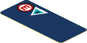 Sticker  0.8 x  1.8 with Emergency Signals on Blue Background