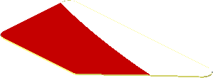 Sticker  0.8 x  1.6 with Black Triangle and White Stripe on Background Right