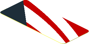 Sticker  0.8 x  1.9 with White Stripes on Red Background Right