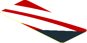 Sticker  0.8 x  1.9 with White Stripes on Red Background Left