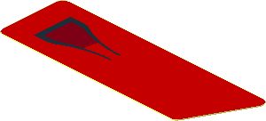 Sticker  0.8 x  2.5 with Black Air Vent on Red Background Right (Nedd works)