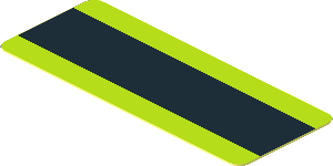 Sticker  0.8 x  2.0 with Black Line on Lime Background