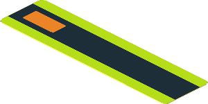 Sticker  0.8 x  3.0 with Black Line and Orange Light on Lime Backgound