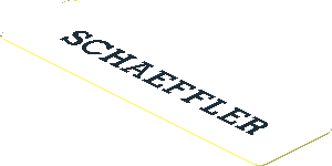 Sticker  0.8 x  2.8 with Black "SCHAEFFLER" on White Background