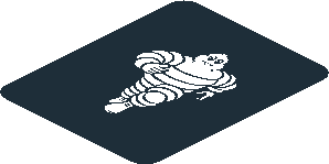 Sticker  1.0 x  0.8 with White Michelin Running Man on Black Background