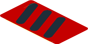 Sticker  1.0 x  1.8 with Three Black Air Vent on Red Background Right