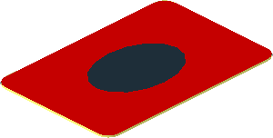 Sticker  1.2 x  .8 with Black Disc on Red Background