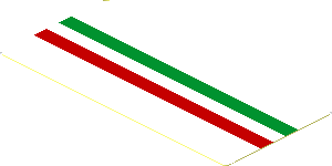 Sticker  1.8 x  3.8 with Tricolor Stripe on White Background
