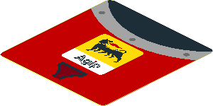 Sticker  1.9 x  1.8 with Agip Logo and Air Vent on Red Background (Need Works)