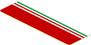 Sticker  0.8 x  2.4 with Tricolor Stripe on Red Background