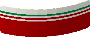 Sticker  0.8 x  2.4 with Tricolor Stripe on Red Background Right (Formed)
