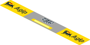 Sticker  0.8 x  5.8 with Yellow Rects and Logos on Grey Background